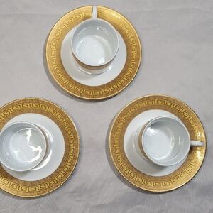 Elegant Gold and White Vintage Casati Tea Cup Set